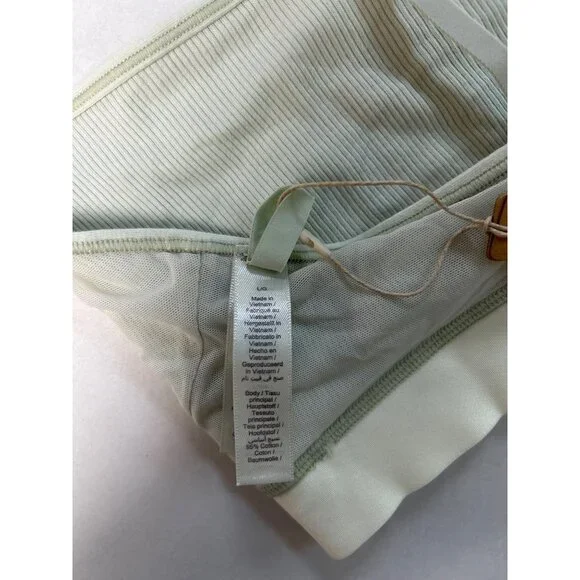 SKIMS Cotton Rib Scoop Bralette Spearmint Size Large NWT - Picture 8 of 8